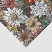 Goud Rood Wit Bloemen Tissuepapier (Detail)