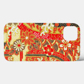 Goud Rood Wit Japans Kimono Bloemen Case-Mate iPhone Case (Achterkant (horizontaal))