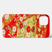 Goud Rood Wit Japans Kimono Bloemen Case-Mate iPhone Case (Achterkant (horizontaal))