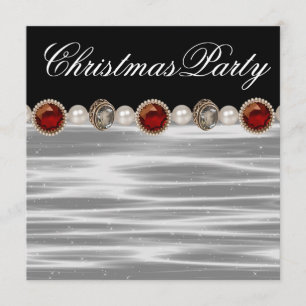 Goud Rood Zwart Wit Kerstfeest Kaart