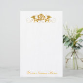 Goud Roos Briefpapier (Staand voorkant)