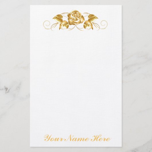 Goud Roos Briefpapier (Voorkant)