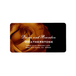 Goud Roos bruiloft A002 Etiket