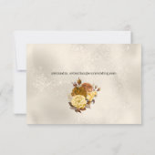 Goud Roos Damask Bruiloft RSVP (Achterkant)