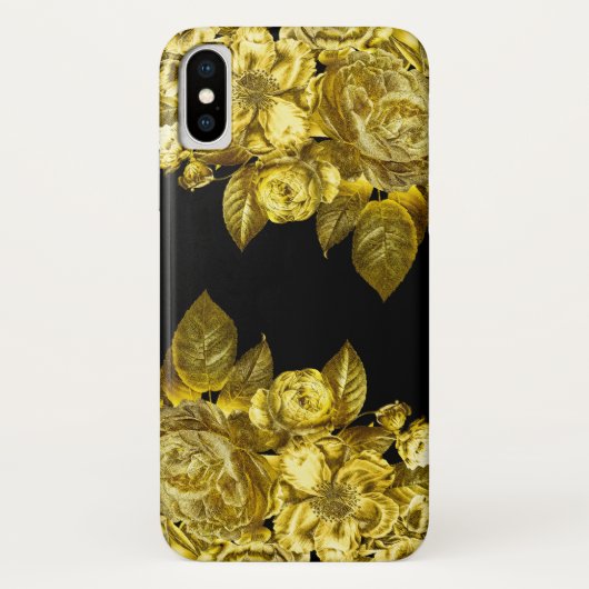 Goud roos en zwarte marmer Case-Mate iPhone case (Achterkant)