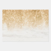 Goud | Roos Gold Glitter Marmer | Boslandschap Inpakpapier Vel (Voorkant 2)