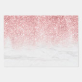 Goud | Roos Gold Glitter Marmer | Boslandschap Inpakpapier Vel (Voorkant)