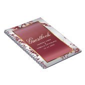Goud, Roos Goud Marmer & Wit Satijn - Gastboek Notitieboek (Rechterzijde)