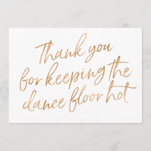Goud Roos Hand Lettered "Thank you" DJ, Muzikant Bedankkaart