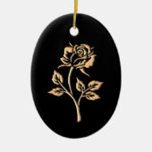 Goud Roos Keramisch Ornament (Voorkant)