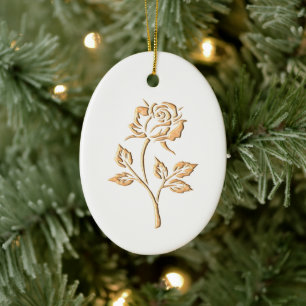 Goud Roos Keramisch Ornament
