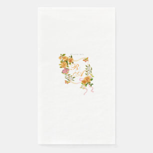 Goud Roos lint Monogram bruiloft Servet