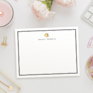 Goud roos minimalistisch gepersonaliseerd briefpap notitiekaartje
