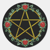 Goud Roos Pagan Pentagram Pentacle Sticker