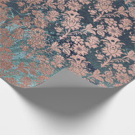 Goud Roos Royal Chic Blauwgroen Blush Metallic Flo Cadeaupapier