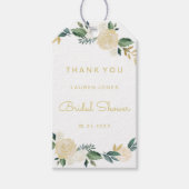 Goud Roze Bloemen Elegant Vrijgezellenfeest Labels Cadeaulabel (Voorkant)
