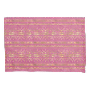 Goud & Roze Boheemse Eenhoorn Patroon Kussensloop