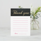 Goud & Roze | Chalkboard Girl Party Dank je Bedankkaart (Staand voorkant)