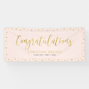 Goud & Roze   Congratulatie Feest, Evenementenbann Spandoek