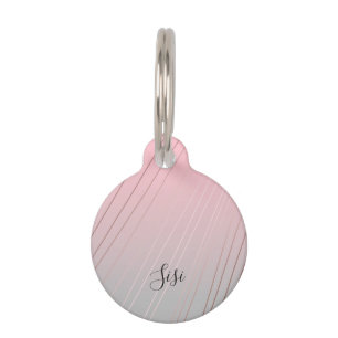 Goud, roze en grijs roos, van kleur huisdierpenning