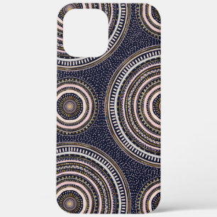 Goud Roze Geometrische Doodles Blauwe Mandala iPhone 12 Pro Max Hoesje