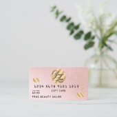 Goud Roze Glitter Credit Logo Cadeaubon Visitekaartje (Staand voorkant)