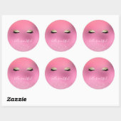 Goud Roze Glitzy Ogen Ronde Sticker (Vel)
