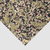 Goud Roze Groen Zwart Camouflage Verjaardagsfeest Tissuepapier (Detail)