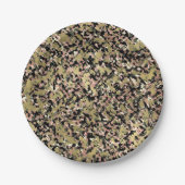 Goud Roze Groen Zwart Camouflage Verjaardagsfeestj Papieren Bordje (Voorkant)