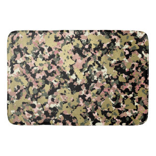Goud Roze Groen Zwart Camouflagepatroonprint Badmat