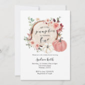 Goud Roze kleine pompoen wordt één uitnodiging (Voorkant)