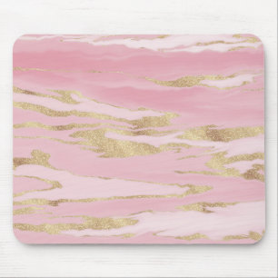 Goud Roze Marmer Abstract Schilderij Muismat
