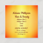 Goud Roze Modern Haar Schoonheid Vierkant Vierkante Visitekaartje (Achterkant)