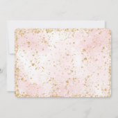 Goud & Roze Theepartij Foto Uitnodiging (Achterkant)