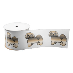 Goud Sable Lhasa Apso Cute Cartoon Hond Lint