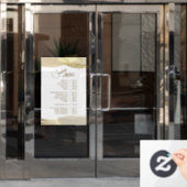 Goud Schilderborstel Streken Diensten Menu Raamsticker (Kantoordeur)