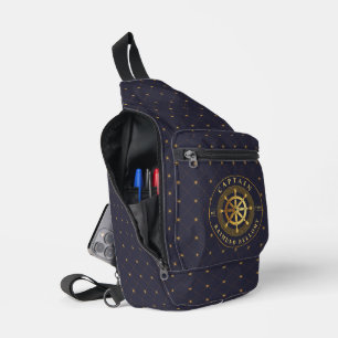 Goud Schip Wiel Sling Bag
