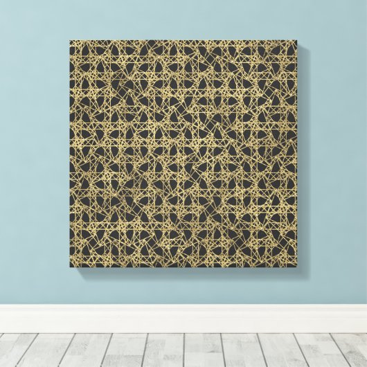 Goud Scratch grijs/donker Moderne Glam Mode Canvas Afdruk (Insitu (Houten vloer))