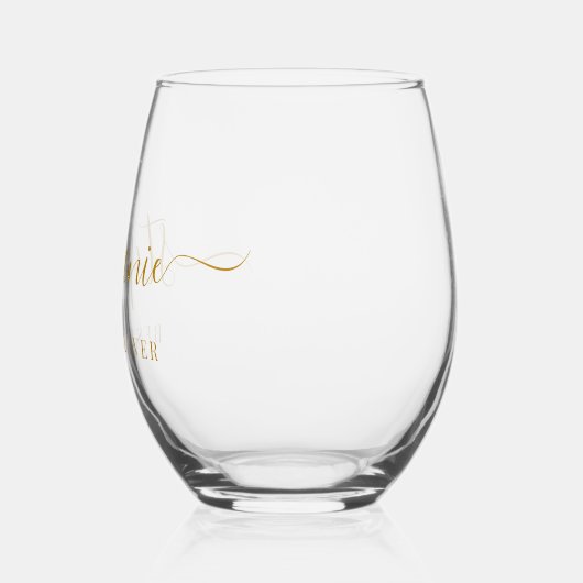 Goud Script Beste Moeder ooit Script Monogram Wijnglas Zonder Voet (Links)