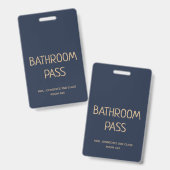 Goud Script Blauw Terug naar School Badkamer Hall Badge (Voor- en achterkant)