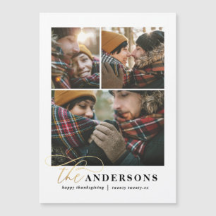 Goud script groene vlakid multi-foto Thanksgiving 