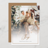 Goud Script Joy Foto Kerstmis Feestdagenkaart (Voorkant / Achterkant)