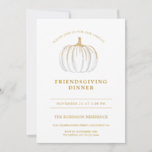 Goud Script Pompoen Friendsgiving Thanksgiving Kaart