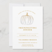 Goud Script Pompoen Thanksgiving Friendsgiving Kaart (Voorkant)
