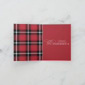 Goud script rode vlekvormer 1 foto Kerstmis Feestdagen Kaart (Binnen)