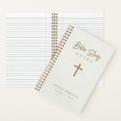 Goud Script Wit Kunstleer Ontwerp Bijbel Studie Notitieboek (Binnen)