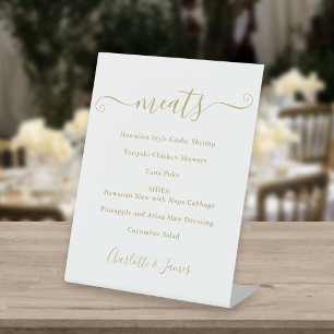 Goud Signature Schrift Eetmenu Reclamebord Met Voetstuk