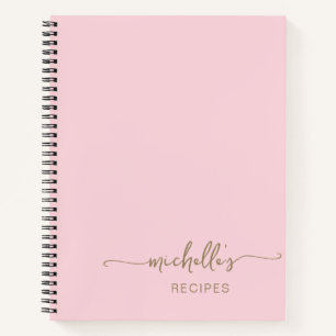 Goud Signature Script Kookboek Blush Roze Recept Notitieboek