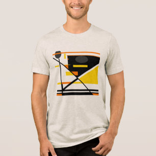 Goud Sinaasappel Zwart Hedendaags Abstract Design Tri-Blend Shirt