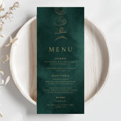 Goud & Smaragdgroen Hemelbruiloft Diner Menu